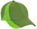 FRONT VIEW OF BASEBALL CAP OLIVE/LIME